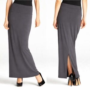 EILEEN FISHER Stretch-Jersey Maxi Skirt Charcoal Comfy Chic Closet Staple